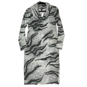 White House Black Market Tiger Print Cozy Work Casual Sweater Dress XXS - NWT